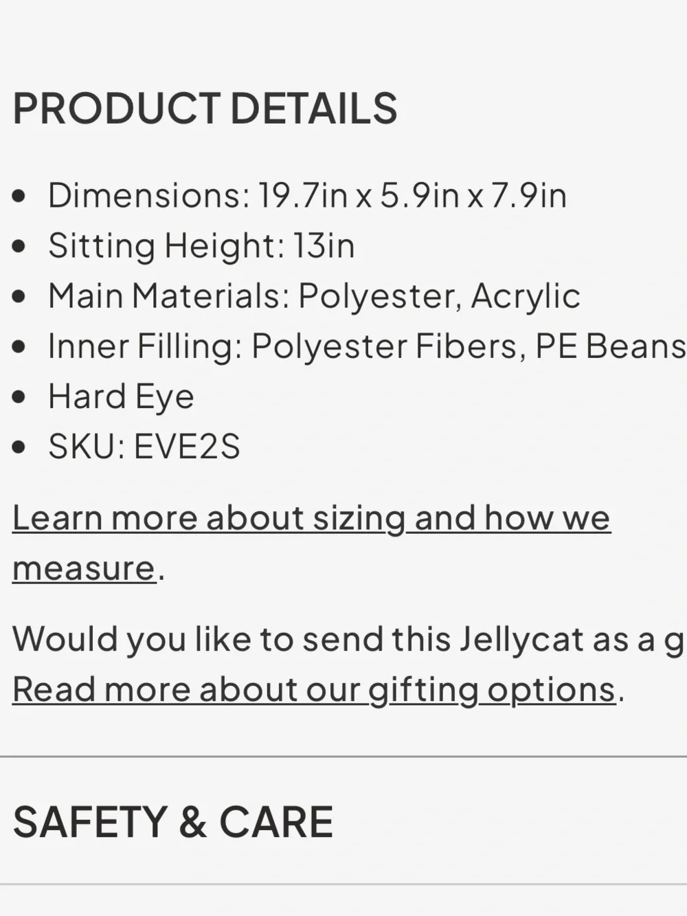 Jellycat evelyn swan